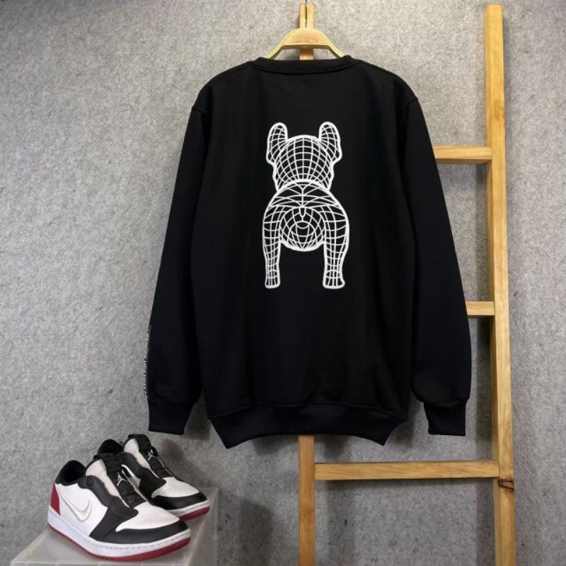 [NMDS COMPANY] PREMIUM CREWNECK Lifework Radog Sweater Crewneck Pria Hitam Sablon Putih Fulltag &