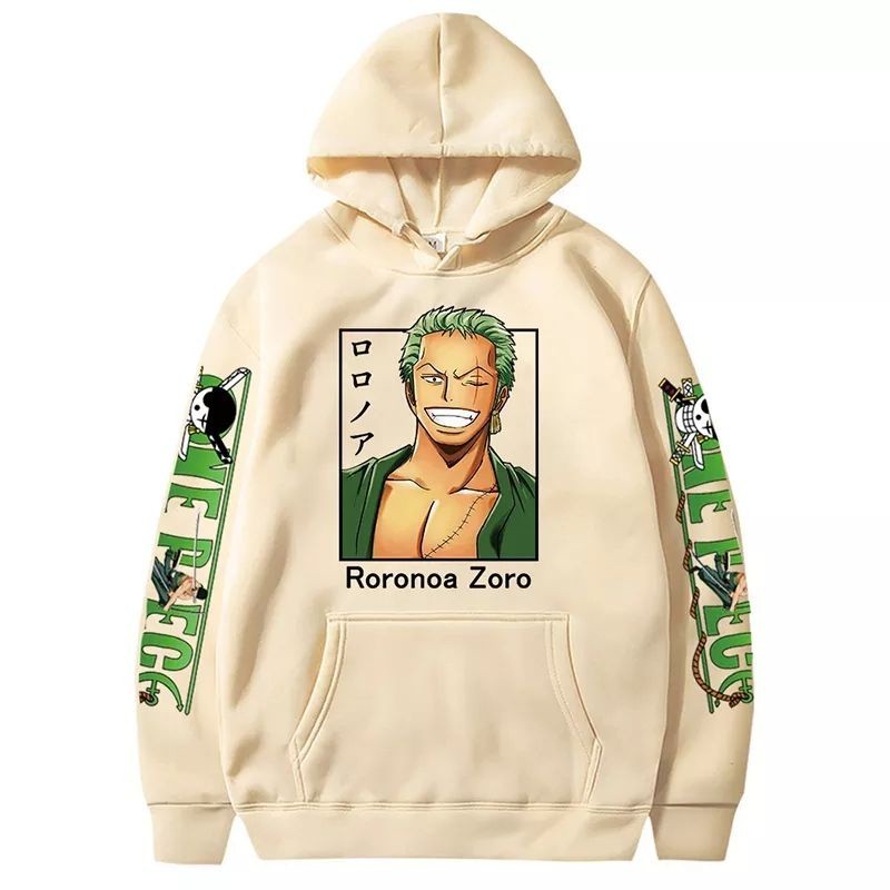 [NMDS COMPANY] PREMIUM CREWNECK Hoodie sweater Anime One Piece Atasan Pria Wanita Roronoa Zoro