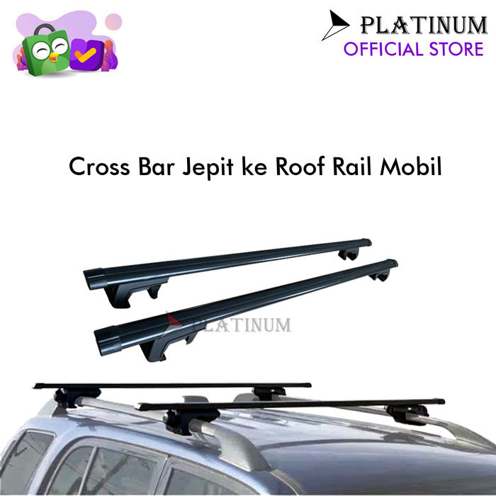 Cross Bar Kaki Jepit Roof Rail Mobil Karimun Wagon R Platinum