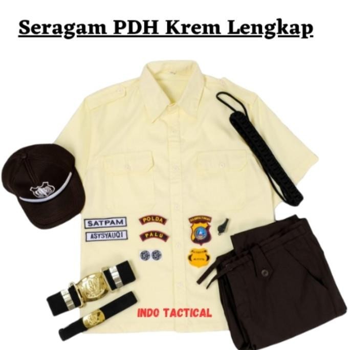 Seragam Pdh Satpam Cream Terbaru 2022, Setelan Security Cream Terbaru