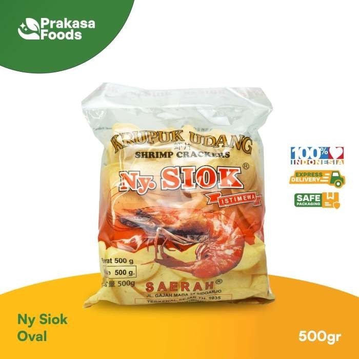 

PROMO Ny Siok Kerupuk Udang Oval Mentah 500gr