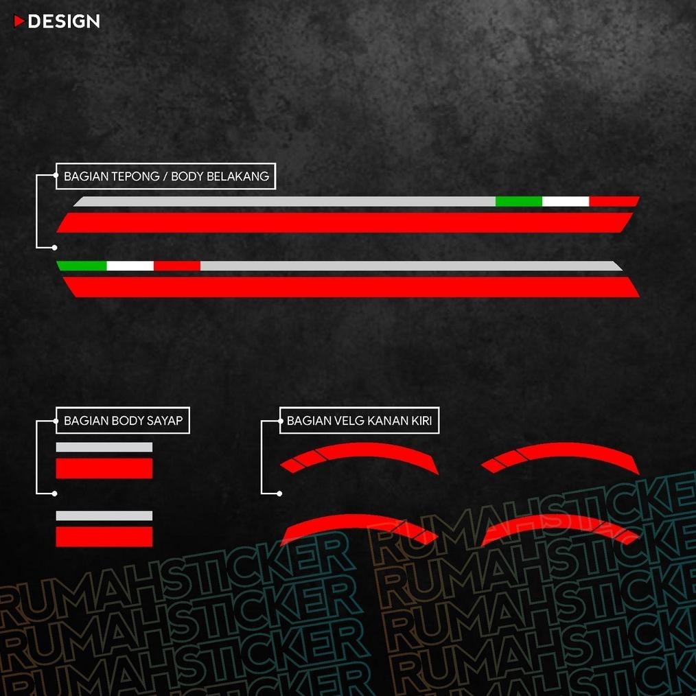BDG STICKER CUTTING LIST VESPA UNIVERSAL MODEL STRIPING VESPA SPRINT CARBON TERLARIS