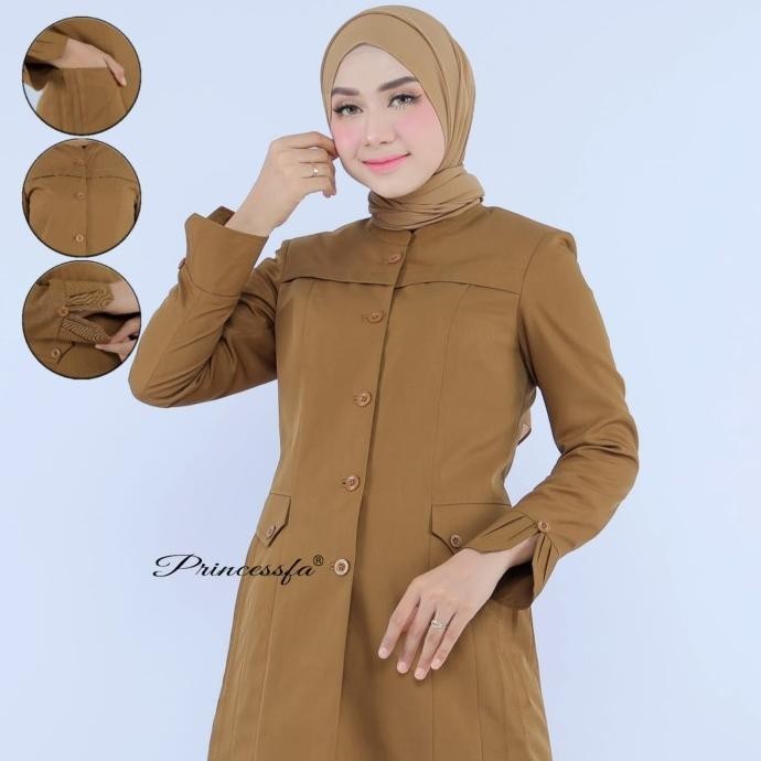 Baju Seragam Pns Wanita Pemda Tua Kerah Sanghai Model Tunik Set Rok A