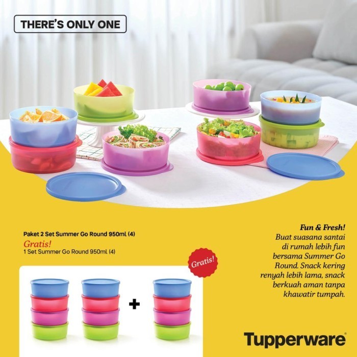 wadah makanan Tupperware Summer Go Round 950ml