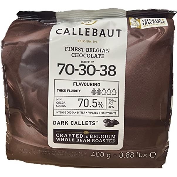 

CALLEBAUT 70% DARK CHOCOLATE BELGIAN CHOCO CALLETS 400GR