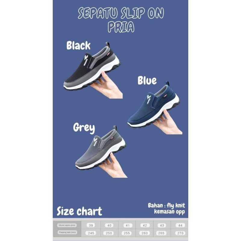 Sepatu Slip-on Pria Import