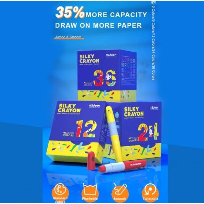 

Mideer Silky Crayon 12 / 24/ 36