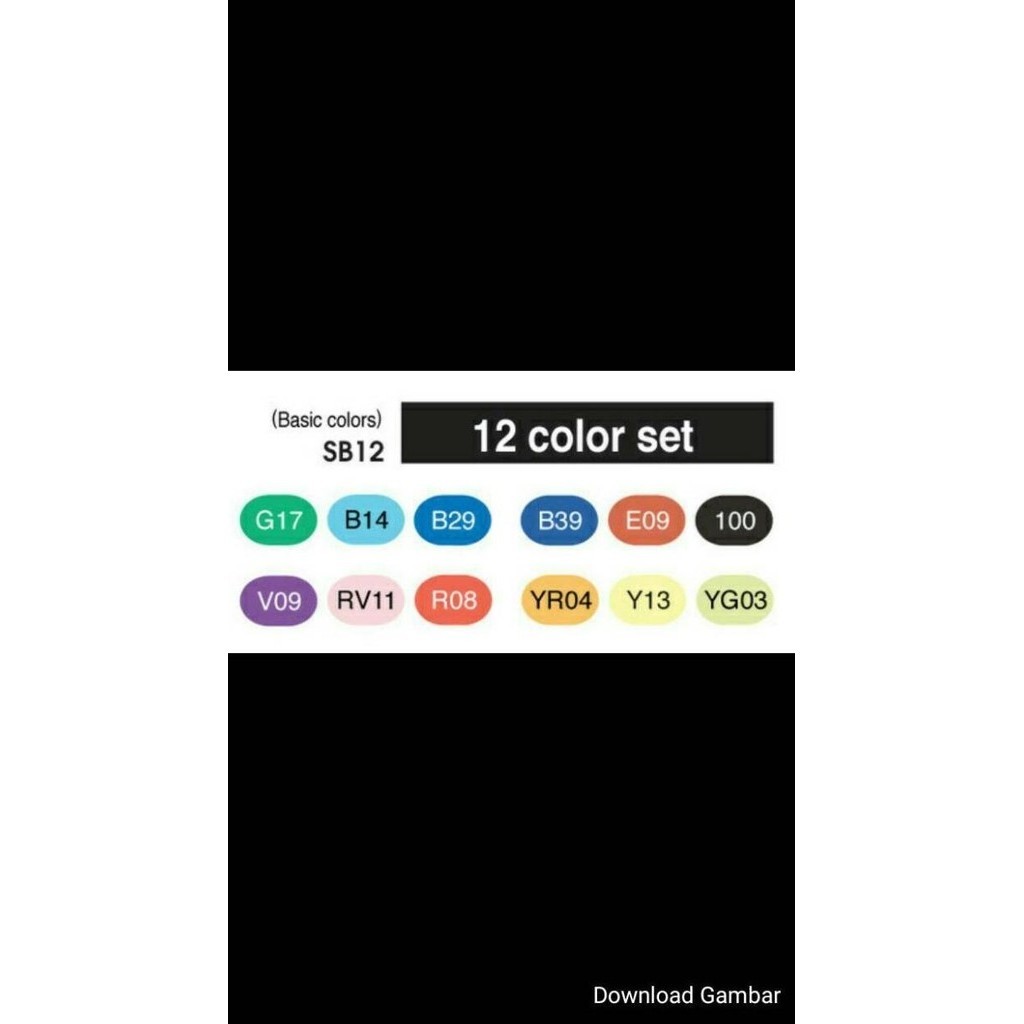 

Copic Sketch Basic Colour Set 12 Pcs