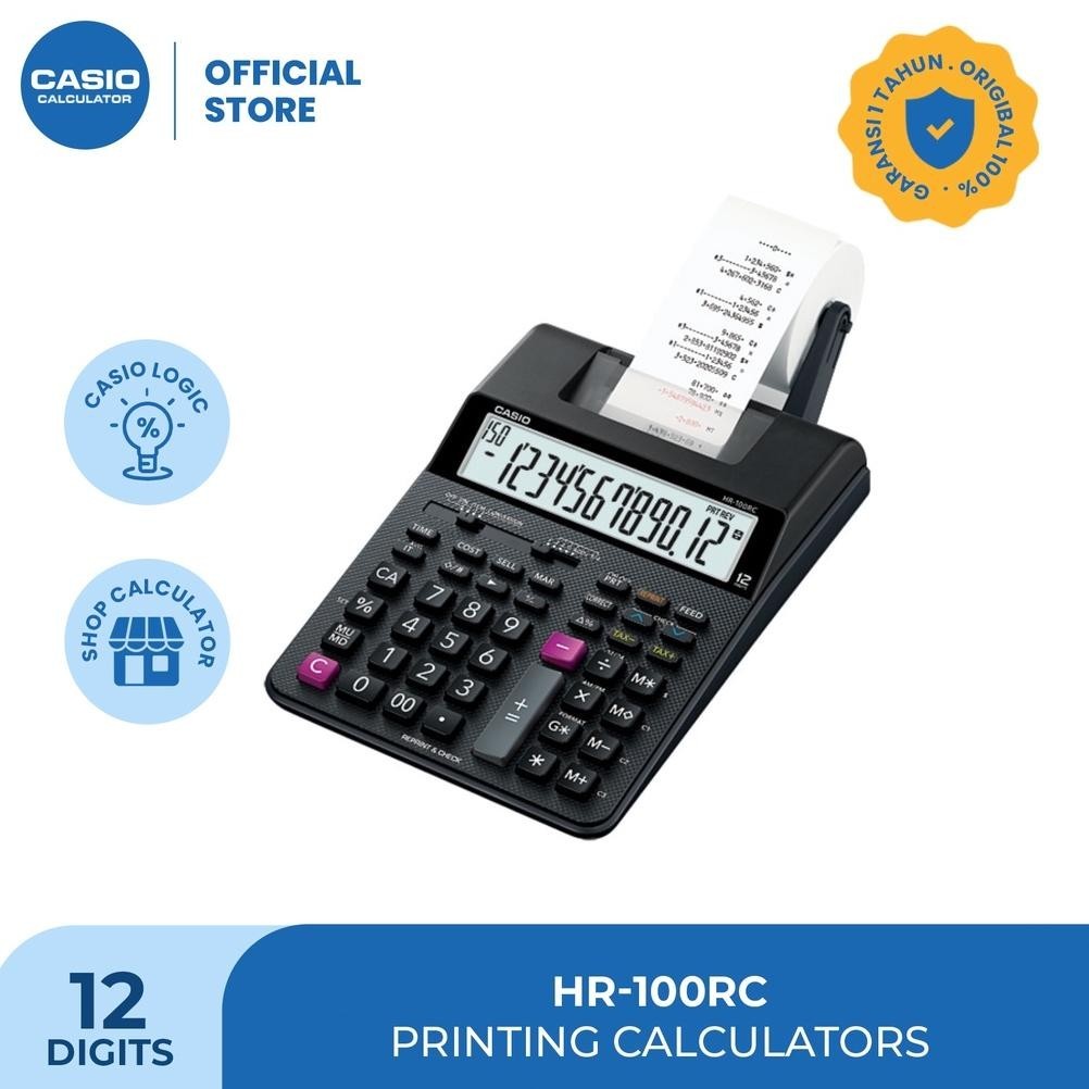 

promooo baru casio kalkulator hr-100rc - hitam - kalkulator cetak/kasir - 12 digit