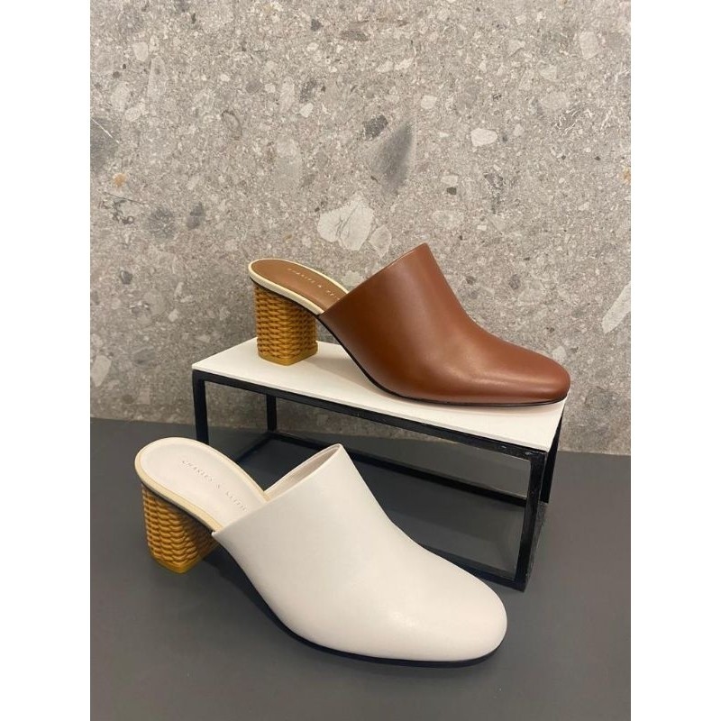 #1-61720140 Mules Rattan - Jast[p] CK ORIGINAL COUNTER TWIST COVERED SANDAL HEELS STORE AUTHENTIC AS