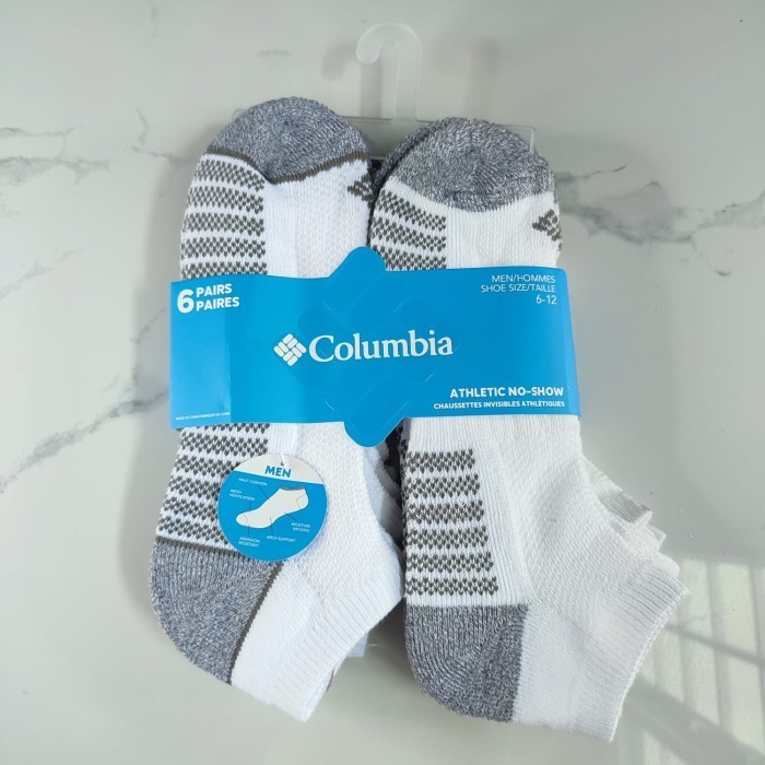 Kaos Kaki Ankle Columbia Mens 6-Pack Pique Foot Athletic Socks