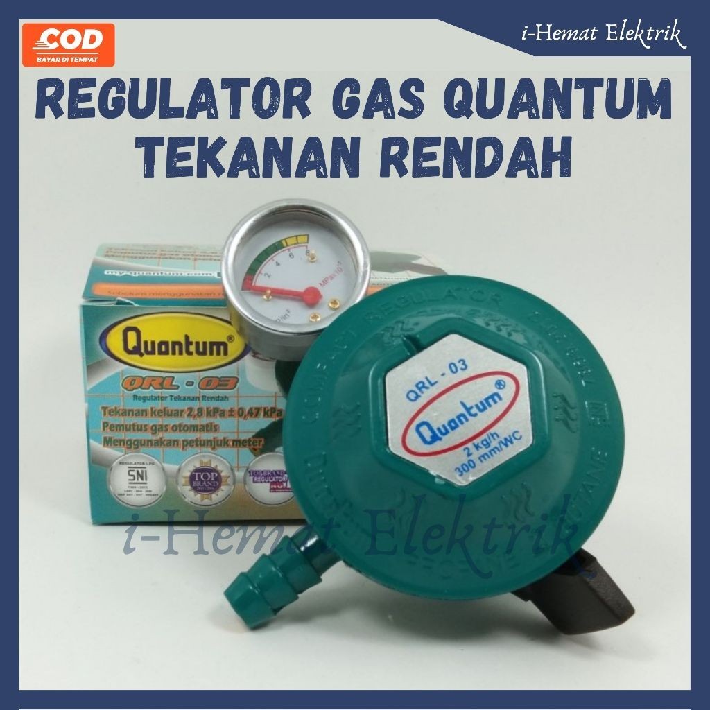QUANTUM Regulator Gas LPG QRL 03 Regulator Gas Tekanan Rendah dengan Meteran Regulator Quantum QRL03
