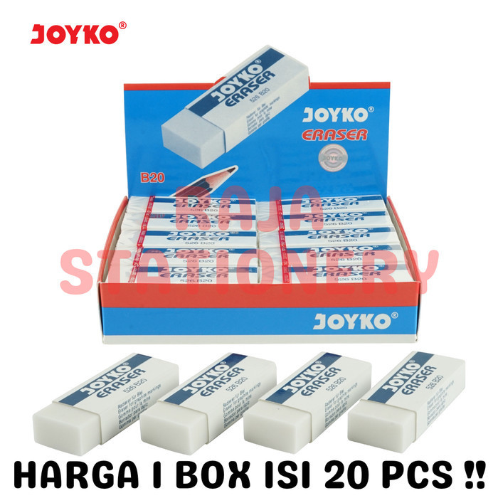 

Terlaris JOYKO ERASER PENGHAPUS JOYKO BESAR PUTIH HITAM UJIAN B20 20BL [20PCS] SALE