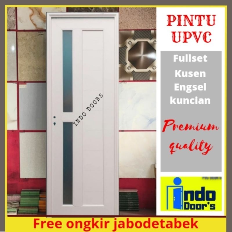 Pintu Kamar Mandi UPVC Special Platinum Kaca Es - 70 x 200