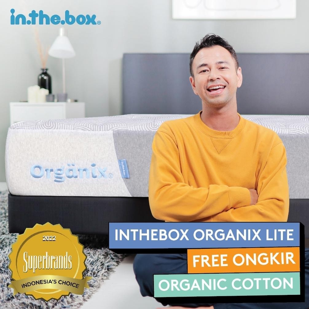 Kasur Latex Spring Bed IN THE BOX ORGANIX LITE - FREE Bantal & Mattress Protector | Ukuran 90x200, 1