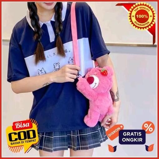 Hot Sale Tas Boneka Lotso Selempang / Tas Lotso Sling Bag Karakter Kartun Toy Story Promo Terbatas