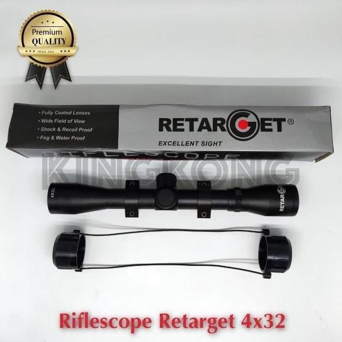 Teleskop Rifflescope Senapan Angin Retarget 4X32 Original