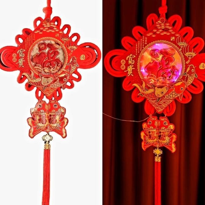 OLH - Chinese Knot Zhong Guo Jie Dekorasi Lampu Lampion Tassel Merah Jumbo TERLARIS