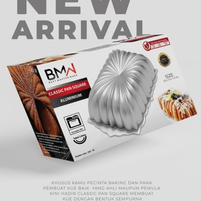 

Cetakan Loyang Kue Bolu Aluminium Tebal - Classic Pan Square Bmw TP