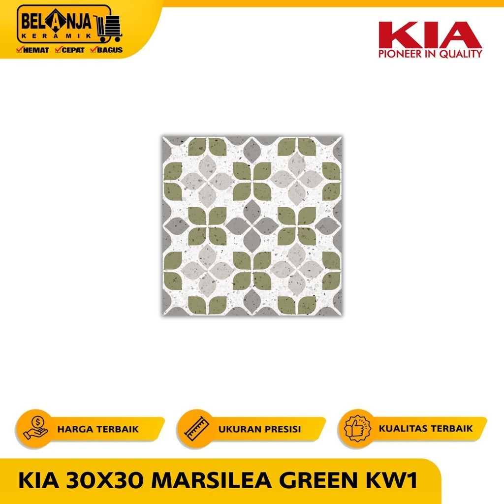 KIA Keramik Lantai 30X30 MARSILEA GREEN KW1