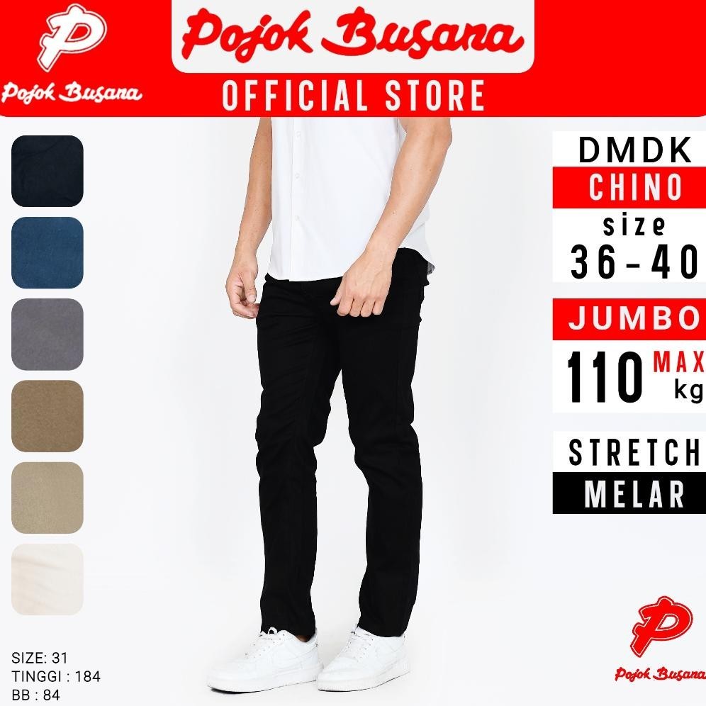 Celana Panjang Tactical Pria Pojok Busana Chino Pants Jumbo Celana Stretch Big Size Reguler Fit 35 3