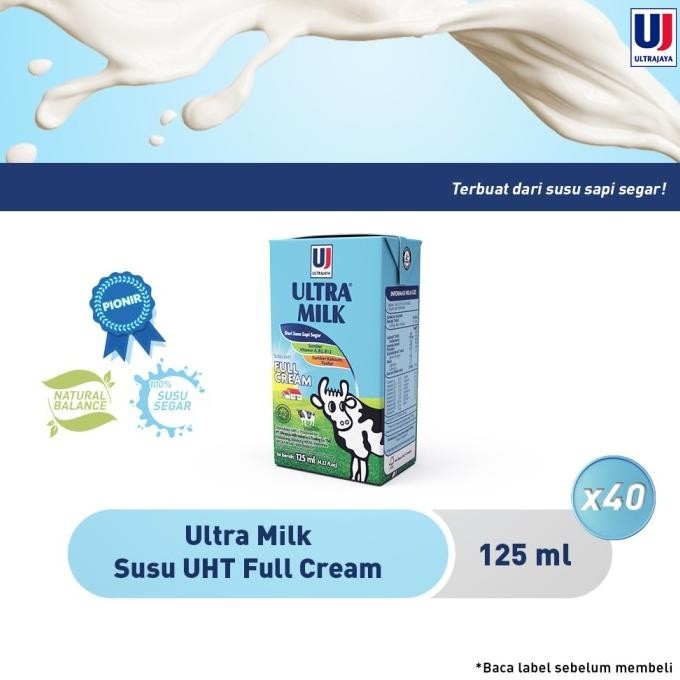 

Ultra Milk Susu UHT Full Cream 125ml - 1 Dus Isi 40 pcs