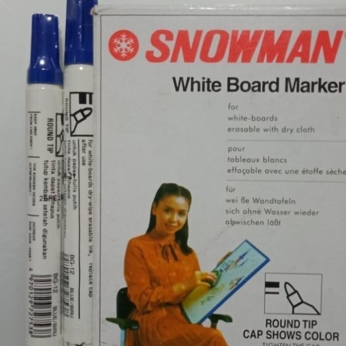 

Spidol Snowman Whiteboard BG-12 ( Harga 1 Pack isi 12 pcs)