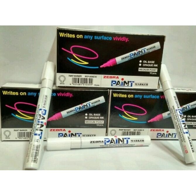 

Spidol Paint Marker Zebra Putih - Medium Point Isi 10 Pcs Putih