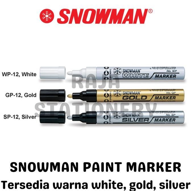 

Snowman Paint Marker White Gold Silver Spidol Cat Putih Emas [12Pcs]