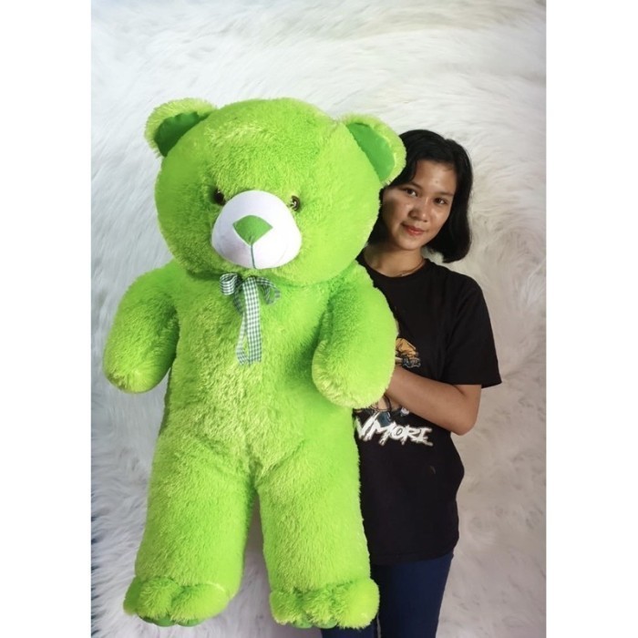 Cod Boneka Beruang Teddy Bear Panda Jumbo 1 Meter Warna Hijau Ijo