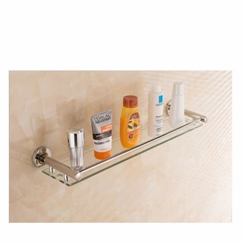 Rak Kaca Minimalis/Plangset Kaca/Kamar Mandi