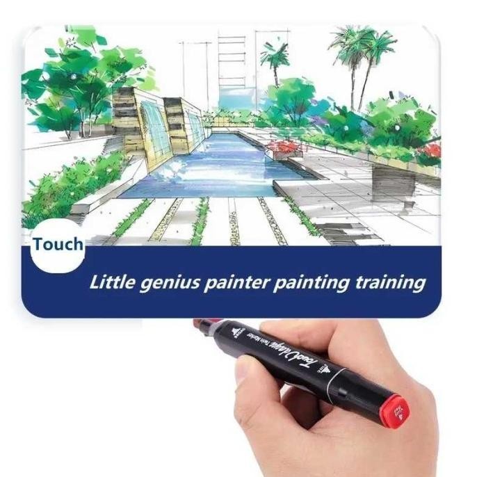 

Touch Spidol Dual Side Fine Art Brush Art Marker Set 120 Warna -