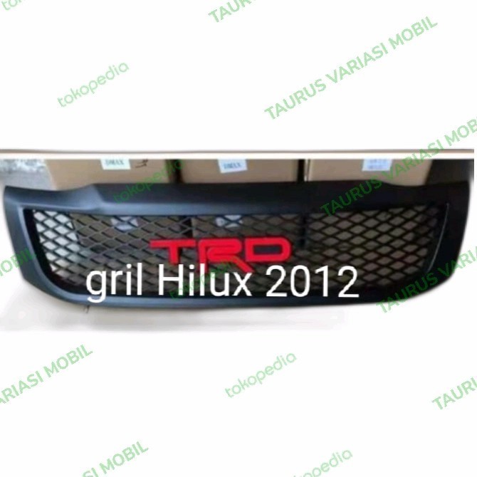 Grill Grille Depan Toyota Hilux Vigo 2012-2015 Matte Black Logo Trd