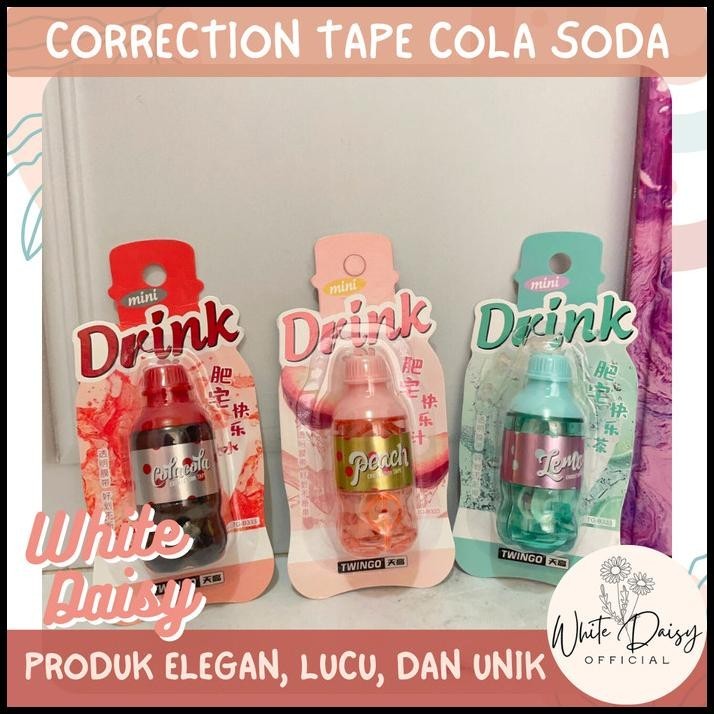 

TERBARU CORRECTION TAPE COLA PREMIUM COKE SODA UNIK DRINK LEMON PEACH MINI HOT