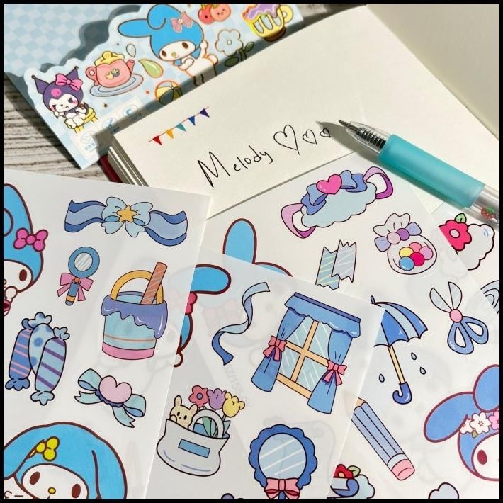 

HOT DEAL STICKER SET SANRIO ISI 4 LBR STIKER+PEN+PERATA STIKER UNIK CUTE SZ-155