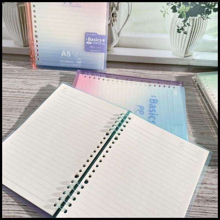 

BEST DEAL BUKU BINDER TRANSPARAN WARNA GRADASI IMUT UKURAN A5 & B5 FREE KERTAS !!!!