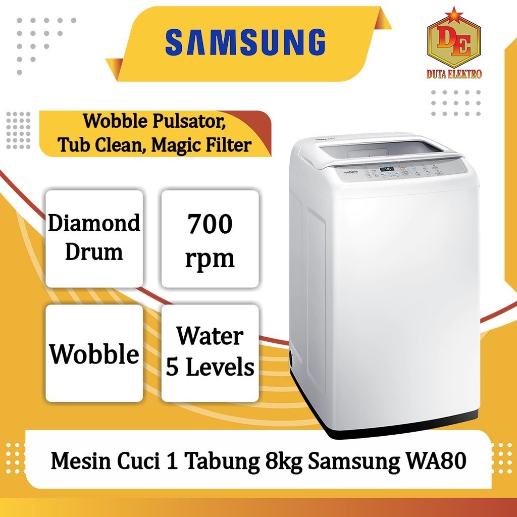 Mesin Cuci 1 Tabung 8kg Samsung WA80