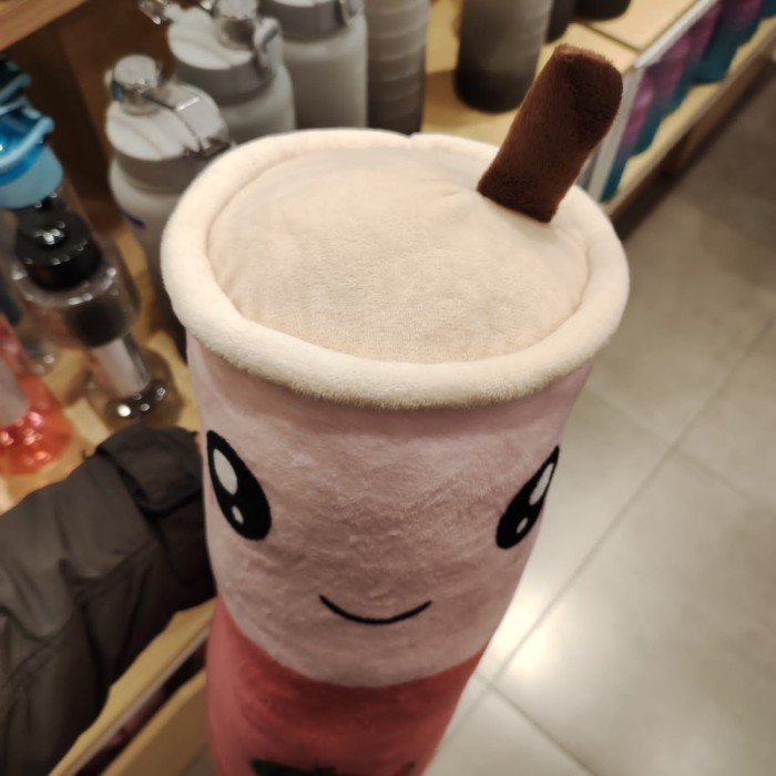 Bantal Guling Anak Karakter Minuman - Miniso Milk Tea Pillow
