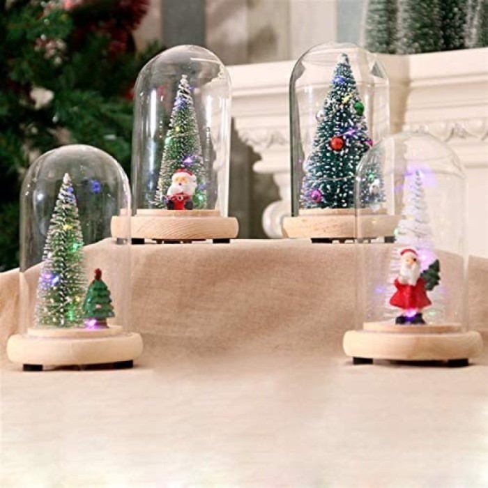 Glass Dome Led Lampu Glassdome Natal Santa Dekorasi Pajangan Christmas