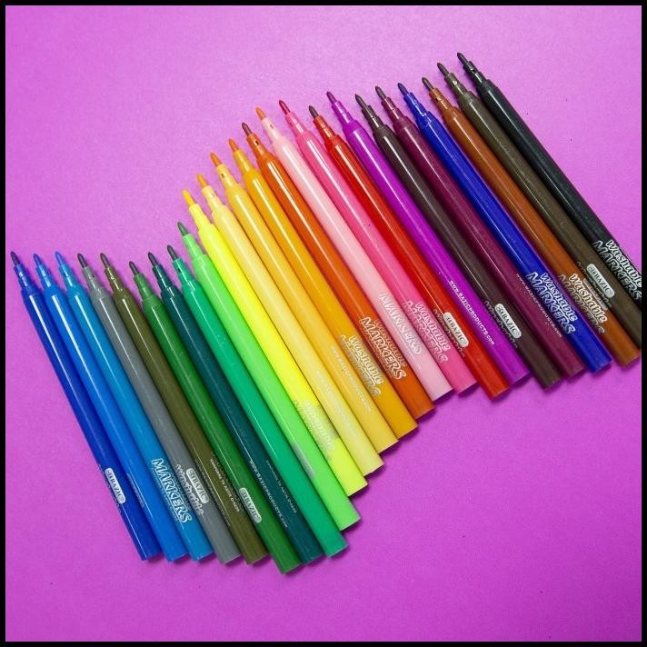 

DISKON 1282 BAZIC 24 CLASSIC COLORS FINE LINE WASHABLE MARKERS SPIDOL W !!!!!!