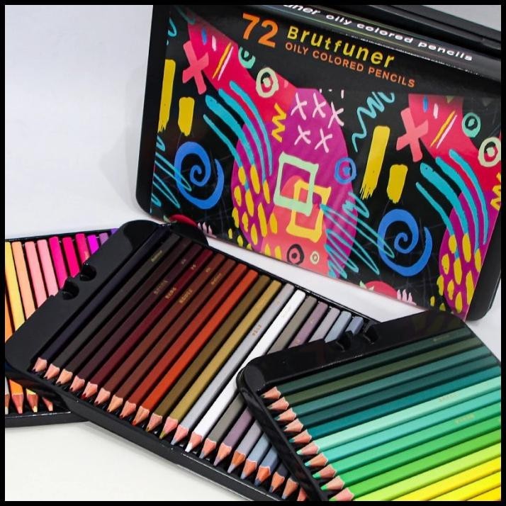 

DISKON BRUTFUNER 72 COLORS PROFESSIONAL OIL COLOR SQUARE PENCILS SET TINBOX !!!