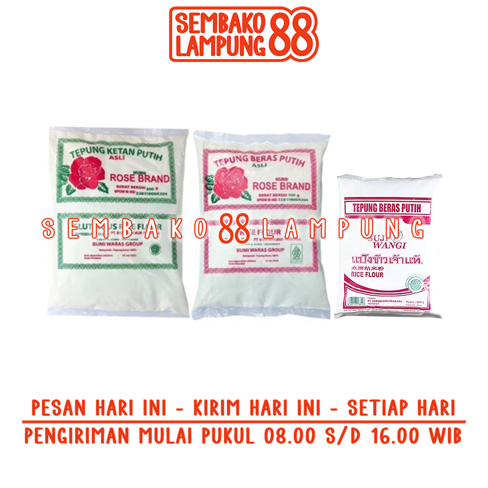 

Rose Brand Tepung Beras Tepung Ketan | Sembako Lampung 88