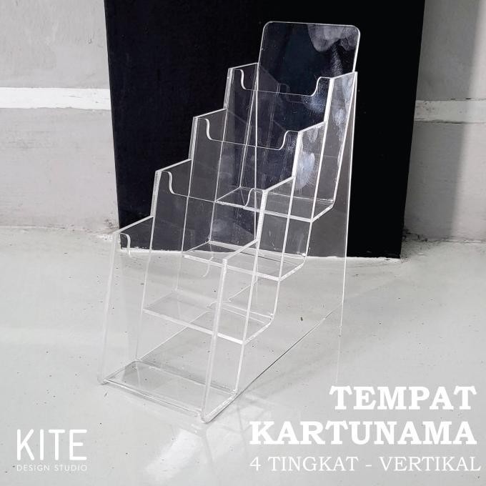 

Tempat display kartu nama akrilik 4 tingkat VERTIKAL