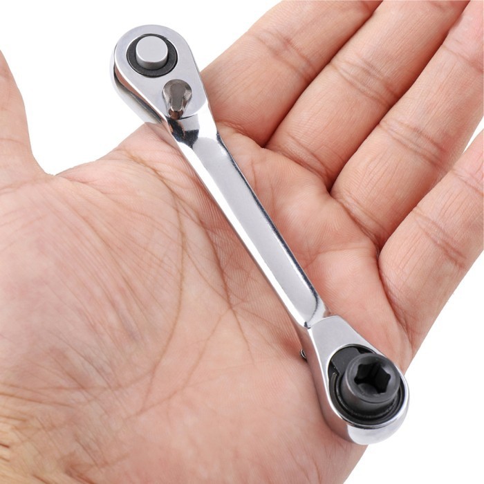 Terbaru Kunci Sok Shock Gagang Ratchet Mini Kecil Rachet 1/4 Inch Kunci Pas Promo Terlaris