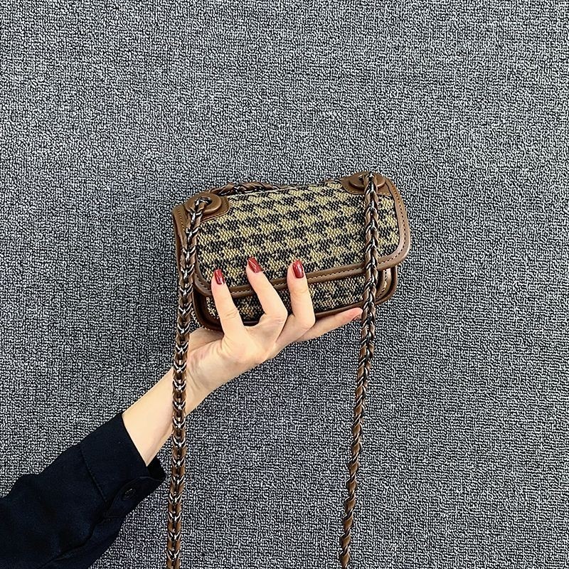 Tas Kurir Motif Macan Tutul Wanita, Tas Kurir Bahu Minoritas Gaya Barat, Tas Tekstur Canggih Kanvas 