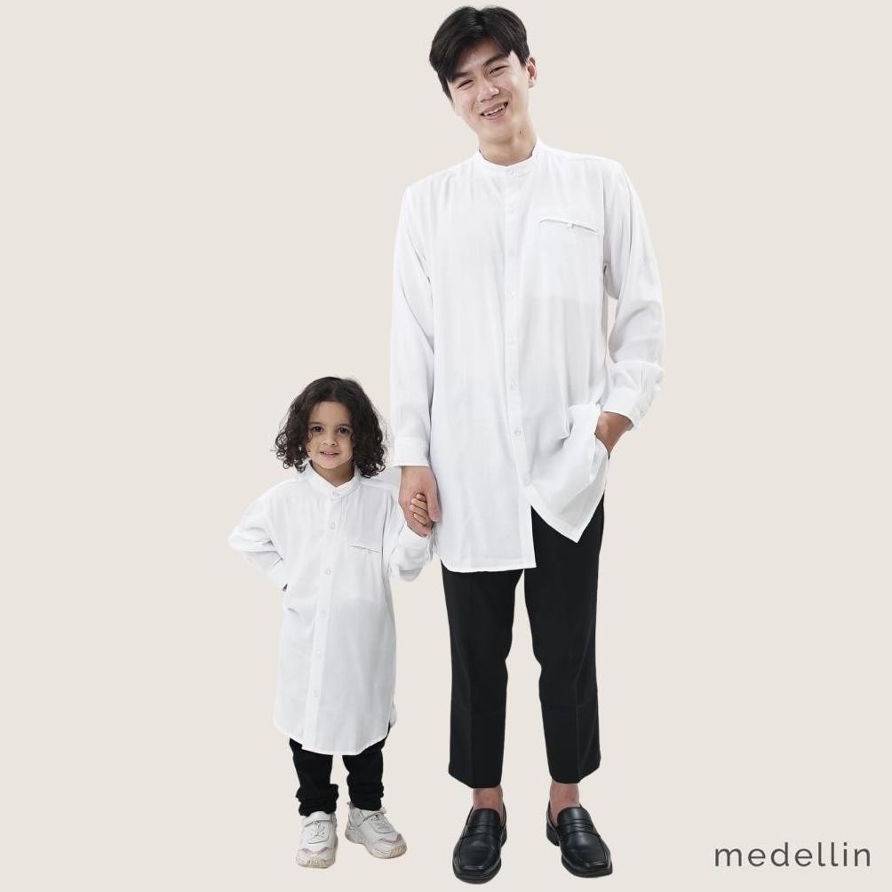 Kemeja Koko Pria Medellin Kurta Couple Ayah Anak Lengan Panjang Kerah 101262 Baju Muslim Baju Sholat