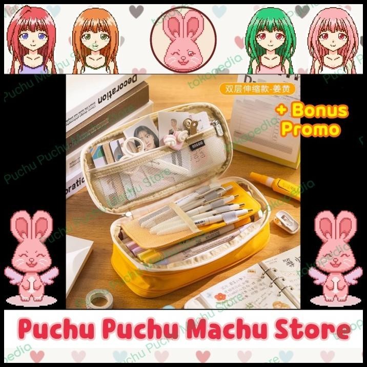 

TERMURAH COLLAPSIBLE PENCIL CASE KUNING KOTAK PENSIL KAPASITAS BESAR TEBAL !