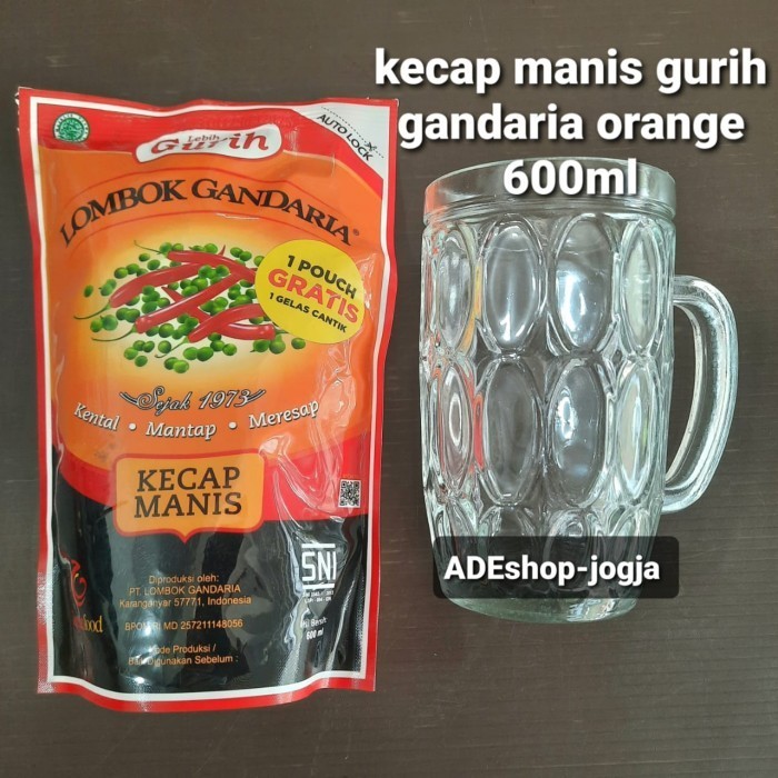 

Silahkan Order] Kecap Manis Lombok Gandaria pouch merah original 550 orange 600ml