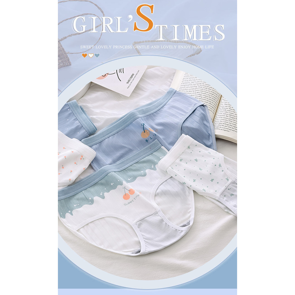 B435 SF CD Celana Dalam Wanita Motif Lucu Bahan Katun Jahitan Rapi Ukuran L XL Big Size Jumbo Besar 