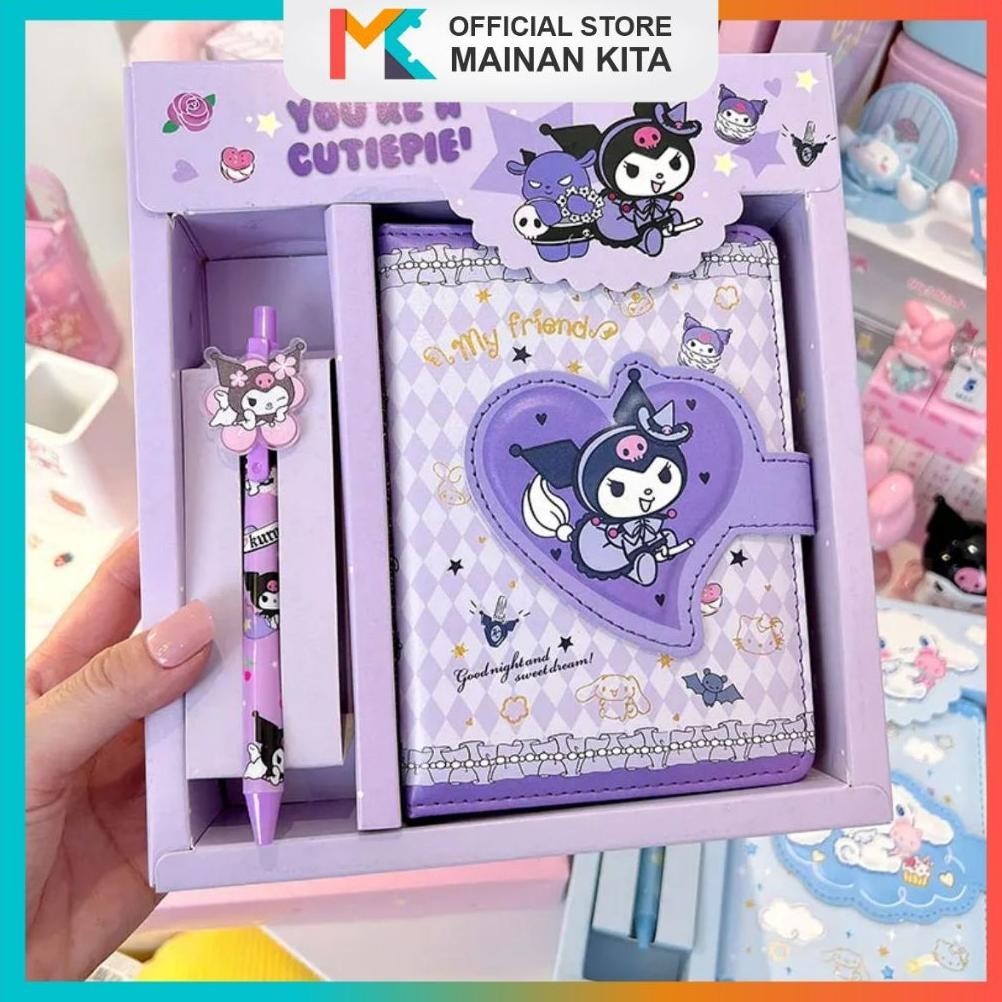 

NEW - MK613 Notebook Sanrio Magnet Buku Tulis Anak 2 in 1 Gift Set Cute Kuromi Cinnamoroll Melody TERLARIS